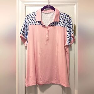 Maelreg Performance women's golf Pink and Blue Polo Shirt XL